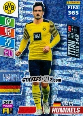 Sticker Mats Hummels - FIFA 365: 2021-2022. Adrenalyn XL n. 249 - Panini