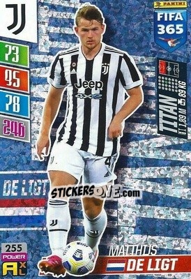 Sticker Matthijs de Ligt - FIFA 365: 2021-2022. Adrenalyn XL n. 255 - Panini