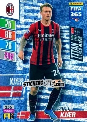 Sticker Simon Kjær - FIFA 365: 2021-2022. Adrenalyn XL n. 256 - Panini