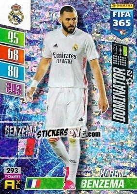Sticker Karim Benzema - FIFA 365: 2021-2022. Adrenalyn XL n. 293 - Panini