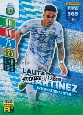 Sticker Lautaro Martínez - FIFA 365: 2021-2022. Adrenalyn XL n. 332 - Panini
