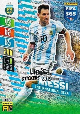 Sticker Lionel Messi - FIFA 365: 2021-2022. Adrenalyn XL n. 333 - Panini