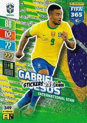 Sticker Gabriel Jesus - FIFA 365: 2021-2022. Adrenalyn XL n. 349 - Panini