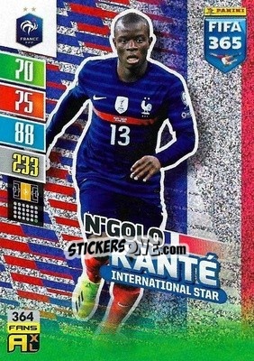 Sticker N'Golo Kanté - FIFA 365: 2021-2022. Adrenalyn XL n. 364 - Panini