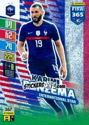 Sticker Karim Benzema - FIFA 365: 2021-2022. Adrenalyn XL n. 367 - Panini