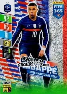 Sticker Kylian Mbappé - FIFA 365: 2021-2022. Adrenalyn XL n. 369 - Panini