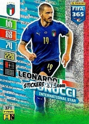 Figurina Leonardo Bonucci - FIFA 365: 2021-2022. Adrenalyn XL - Panini