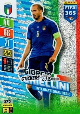 Sticker Giorgio Chiellini - FIFA 365: 2021-2022. Adrenalyn XL n. 372 - Panini