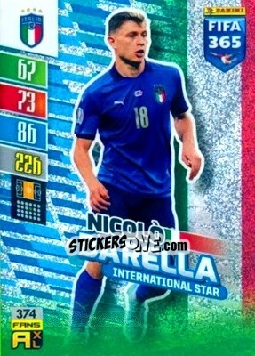 Sticker Nicolò Barella - FIFA 365: 2021-2022. Adrenalyn XL n. 374 - Panini