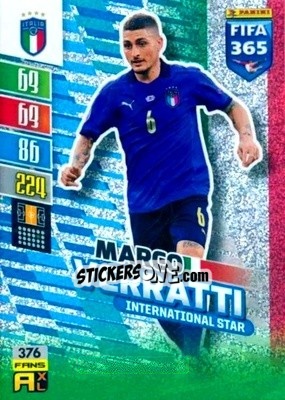 Sticker Marco Verratti - FIFA 365: 2021-2022. Adrenalyn XL n. 376 - Panini