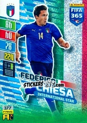 Sticker Federico Chiesa - FIFA 365: 2021-2022. Adrenalyn XL n. 377 - Panini