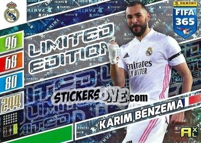 Sticker Karim Benzema - FIFA 365: 2021-2022. Adrenalyn XL n. LE-KB - Panini