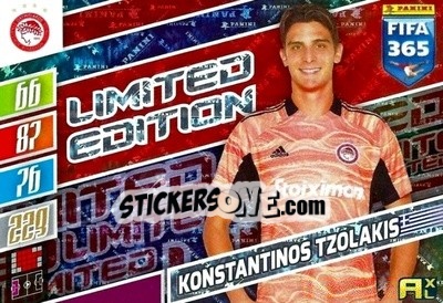 Sticker Konstantinos Tzolakis - FIFA 365: 2021-2022. Adrenalyn XL n. LE-KT - Panini