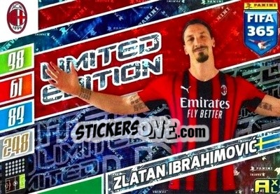 Sticker Zlatan Ibrahimovic - FIFA 365: 2021-2022. Adrenalyn XL n. LE-ZI - Panini