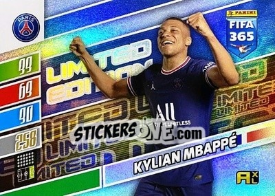 Sticker Kylian Mbappé - FIFA 365: 2021-2022. Adrenalyn XL n. XXL-KM - Panini