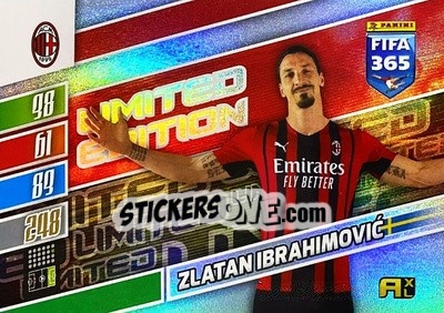 Sticker Zlatan Ibrahimovic - FIFA 365: 2021-2022. Adrenalyn XL n. XXL-ZI - Panini