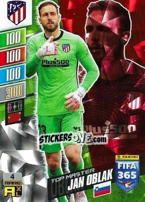 Sticker Jan Oblak - FIFA 365: 2021-2022. Adrenalyn XL n. 4 - Panini