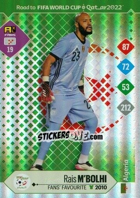 Sticker Rais M'Bolhi - Road to FIFA World Cup Qatar 2022. Adrenalyn XL n. 19 - Panini