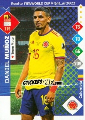 Sticker Daniel Muñoz - Road to FIFA World Cup Qatar 2022. Adrenalyn XL n. 119 - Panini
