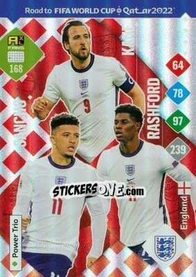 Sticker Rashford / Kane / Sancho - Road to FIFA World Cup Qatar 2022. Adrenalyn XL n. 168 - Panini