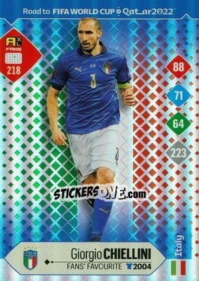 Sticker Giorgio Chiellini - Road to FIFA World Cup Qatar 2022. Adrenalyn XL n. 218 - Panini