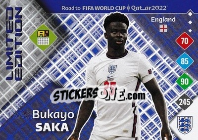 Figurina Bukayo Saka - Road to FIFA World Cup Qatar 2022. Adrenalyn XL - Panini