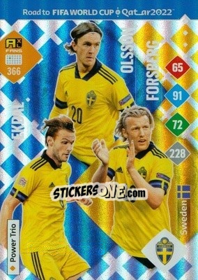Sticker Ekdal / Olsson / Forsberg - Road to FIFA World Cup Qatar 2022. Adrenalyn XL n. 366 - Panini