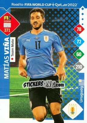 Sticker Matías Viña - Road to FIFA World Cup Qatar 2022. Adrenalyn XL n. 371 - Panini