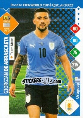 Figurina Giorgian De Arrascaeta - Road to FIFA World Cup Qatar 2022. Adrenalyn XL - Panini