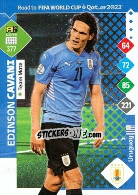 Sticker Edinson Cavani - Road to FIFA World Cup Qatar 2022. Adrenalyn XL n. 377 - Panini