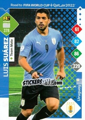 Sticker Luis Suárez - Road to FIFA World Cup Qatar 2022. Adrenalyn XL n. 378 - Panini