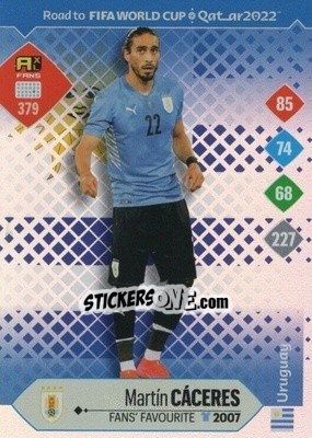 Figurina Martin Cáceres - Road to FIFA World Cup Qatar 2022. Adrenalyn XL - Panini