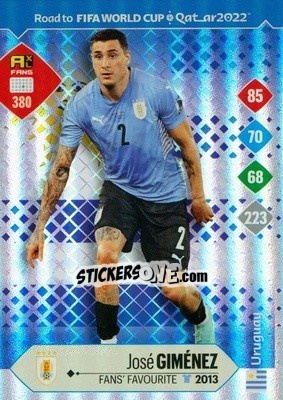Sticker José Giménez - Road to FIFA World Cup Qatar 2022. Adrenalyn XL n. 380 - Panini