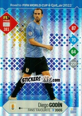 Sticker Diego Godín - Road to FIFA World Cup Qatar 2022. Adrenalyn XL n. 381 - Panini