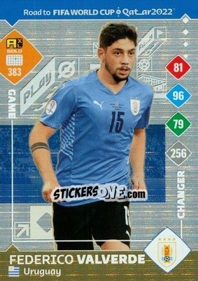 Sticker Federico Valverde - Road to FIFA World Cup Qatar 2022. Adrenalyn XL n. 383 - Panini
