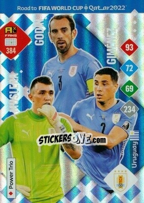 Sticker Muslera / Godín / Giménez - Road to FIFA World Cup Qatar 2022. Adrenalyn XL n. 384 - Panini