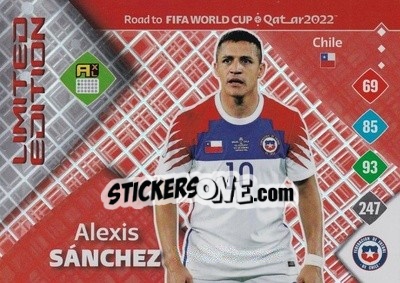 Figurina Alexis Sánchez - Road to FIFA World Cup Qatar 2022. Adrenalyn XL - Panini