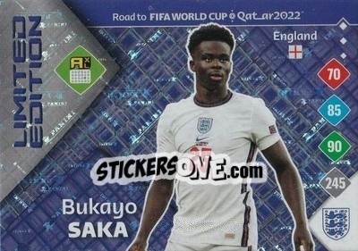 Sticker Bukayo Saka - Road to FIFA World Cup Qatar 2022. Adrenalyn XL n. LE-BS - Panini