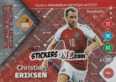 Figurina Christian Eriksen - Road to FIFA World Cup Qatar 2022. Adrenalyn XL - Panini