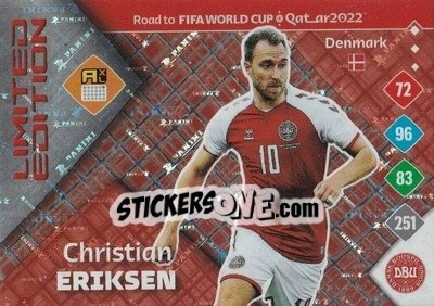 Sticker Christian Eriksen - Road to FIFA World Cup Qatar 2022. Adrenalyn XL n. LE-CE - Panini