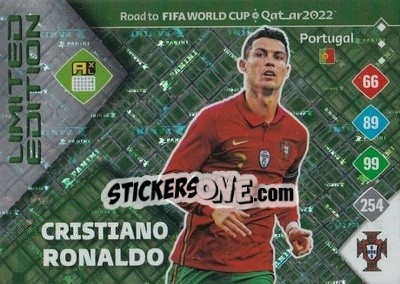 Figurina Cristiano Ronaldo - Road to FIFA World Cup Qatar 2022. Adrenalyn XL - Panini