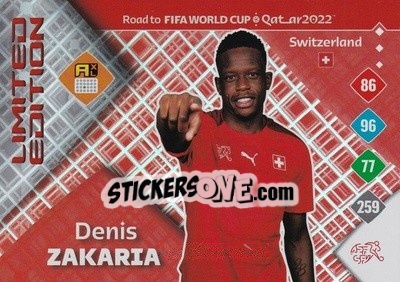 Sticker Denis Zakaria - Road to FIFA World Cup Qatar 2022. Adrenalyn XL n. LE-DEZ - Panini