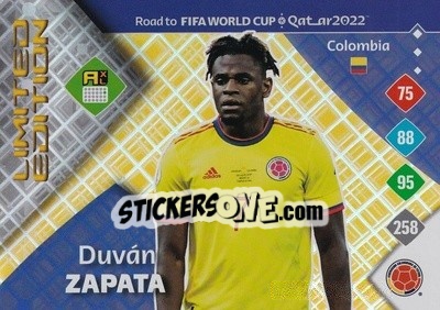 Figurina Duván Zapata - Road to FIFA World Cup Qatar 2022. Adrenalyn XL - Panini