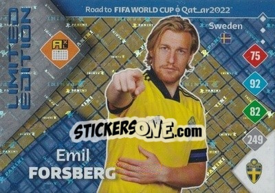 Sticker Emil Forsberg - Road to FIFA World Cup Qatar 2022. Adrenalyn XL n. LE-EF - Panini