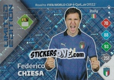 Sticker Federico Chiesa - Road to FIFA World Cup Qatar 2022. Adrenalyn XL n. LE-FC - Panini