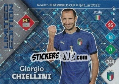 Figurina Giorgio Chiellini - Road to FIFA World Cup Qatar 2022. Adrenalyn XL - Panini