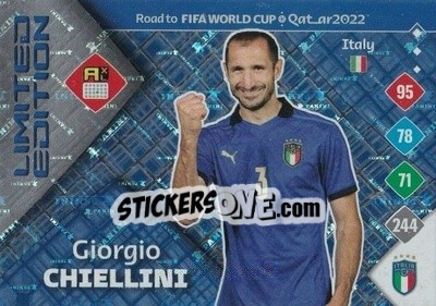Sticker Giorgio Chiellini - Road to FIFA World Cup Qatar 2022. Adrenalyn XL n. LE-GC - Panini