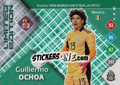 Sticker Guillermo Ochoa - Road to FIFA World Cup Qatar 2022. Adrenalyn XL n. LE-GO - Panini