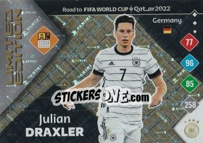 Figurina Julian Draxler - Road to FIFA World Cup Qatar 2022. Adrenalyn XL - Panini