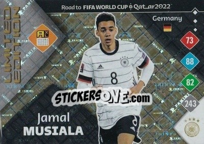 Sticker Jamal Musiala - Road to FIFA World Cup Qatar 2022. Adrenalyn XL n. LE-JM - Panini